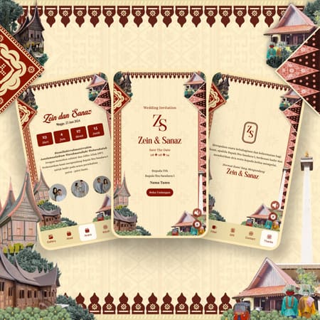 Preview template undangan Betawi Minang