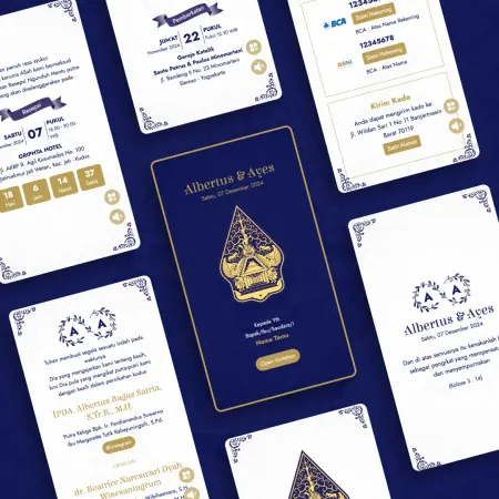 Preview template undangan Biru Jawa